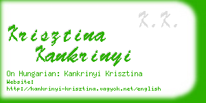 krisztina kankrinyi business card